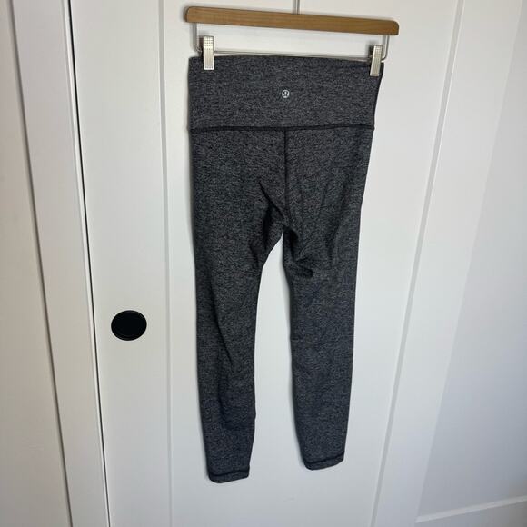 Lululemon Wunder Under Hi-Rise 7/8 Tight 25" Leggings Heathered Black Size 6 - Picture 4 of 5